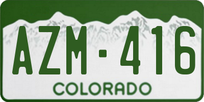 CO license plate AZM416