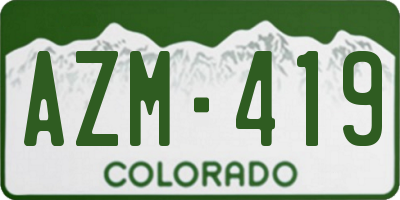 CO license plate AZM419