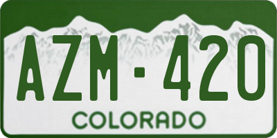 CO license plate AZM420