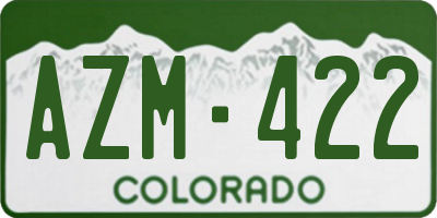 CO license plate AZM422