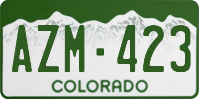 CO license plate AZM423
