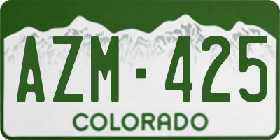 CO license plate AZM425