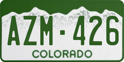 CO license plate AZM426