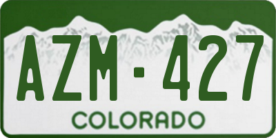 CO license plate AZM427