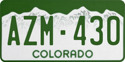 CO license plate AZM430