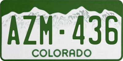 CO license plate AZM436
