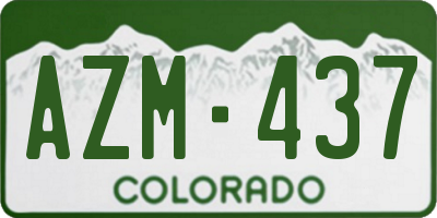 CO license plate AZM437