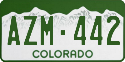 CO license plate AZM442