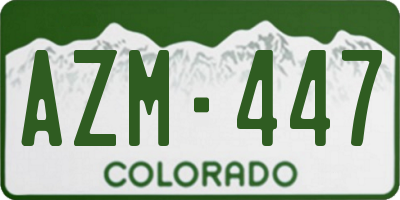 CO license plate AZM447