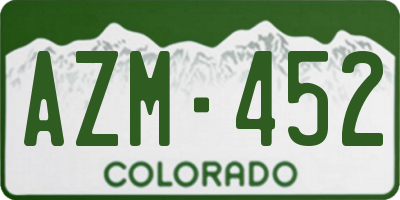 CO license plate AZM452