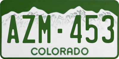 CO license plate AZM453