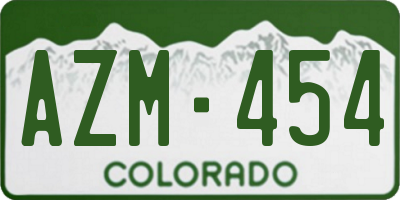CO license plate AZM454