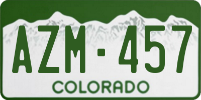 CO license plate AZM457