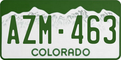 CO license plate AZM463