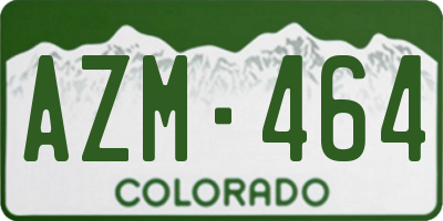 CO license plate AZM464