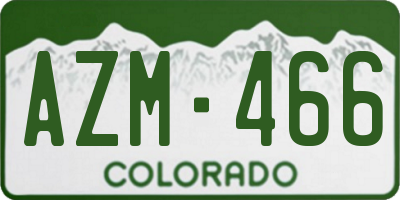 CO license plate AZM466
