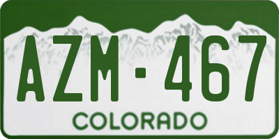 CO license plate AZM467