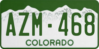 CO license plate AZM468