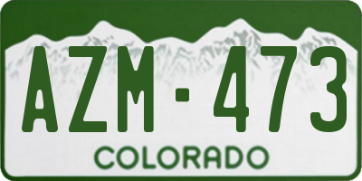 CO license plate AZM473
