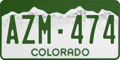 CO license plate AZM474