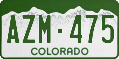 CO license plate AZM475