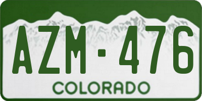 CO license plate AZM476