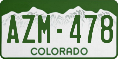 CO license plate AZM478