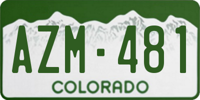 CO license plate AZM481