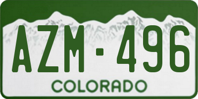 CO license plate AZM496