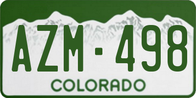 CO license plate AZM498