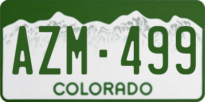 CO license plate AZM499