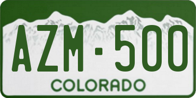 CO license plate AZM500