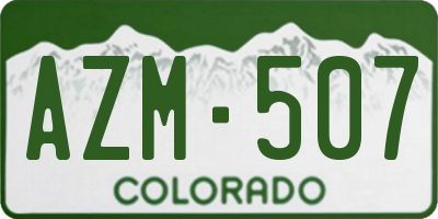 CO license plate AZM507