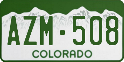 CO license plate AZM508