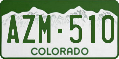 CO license plate AZM510