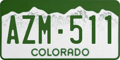 CO license plate AZM511