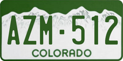 CO license plate AZM512