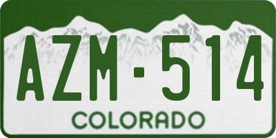 CO license plate AZM514