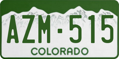 CO license plate AZM515