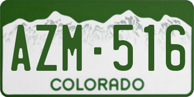 CO license plate AZM516