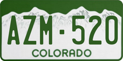 CO license plate AZM520