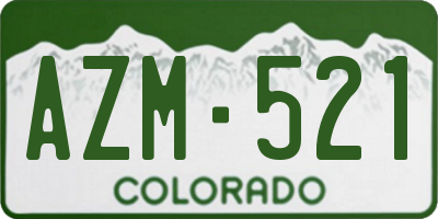 CO license plate AZM521