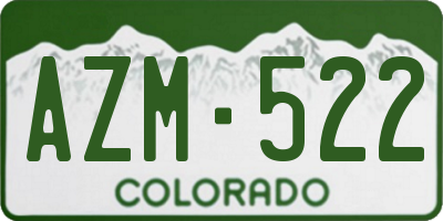 CO license plate AZM522