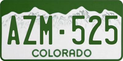 CO license plate AZM525