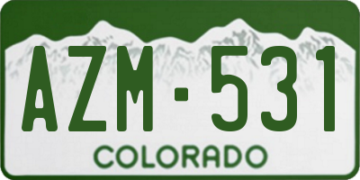 CO license plate AZM531