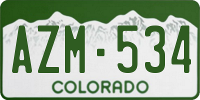 CO license plate AZM534