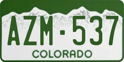 CO license plate AZM537