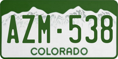 CO license plate AZM538