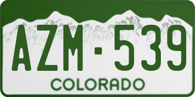 CO license plate AZM539