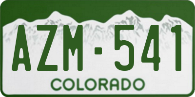 CO license plate AZM541